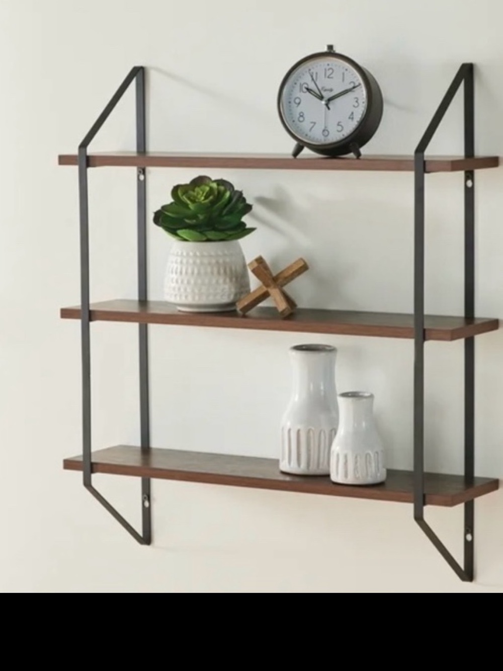 Better Homes & Gardens 3-Tier 20"W Wood Bracket Shelves, Walnut New in Box